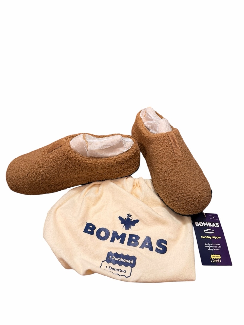 NWT Bombas Women’s Sunday Slippers - Dark Caramel Size 11